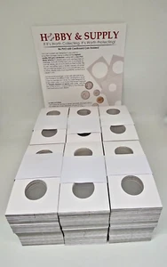 600 Premium H&S 2x2 in Cardboard Coin Flip Mylar Nickel 23mm Size - Picture 1 of 3