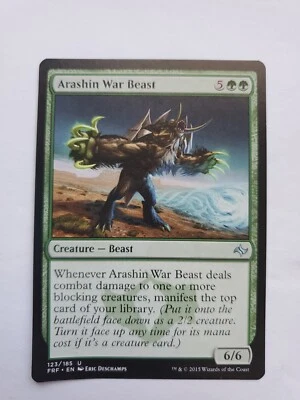 MTG Magic The Gathering Card Arashin War BeastCreature Beast Green Fate Reforge - Image 1 of 2