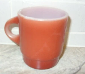 Fire King Ware Brown Rust Stackable Coffee Mug Cup Anchor Hocking USA Made Nice - Picture 1 of 6