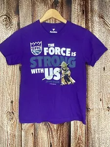 Sacramento Kings The Force Is Strong With Us Purple T-Shirt Star Wars Youth M - Picture 1 of 4