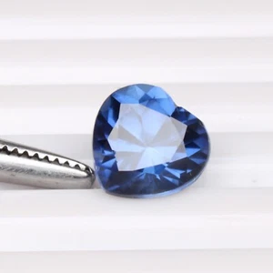 Natural Blue Sapphire 4.40 Ct Diamond Cut Heart Certified Gemstone Heated - Picture 1 of 8