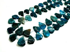 Cuentas de piedras preciosas pulidas lisas pera lágrima apatita azul natural - PGS172 - Imagen 1 de 3