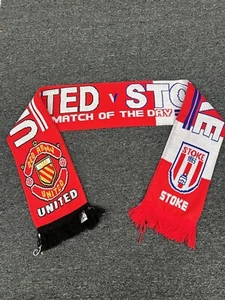 Manchester United vs Stoke Match Day Soccer Scarf - Picture 1 of 7