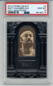2012 PANINI SELECT HALL SELECTIONS #4 WILT CHAMBERLAIN LAKERS PSA 10 LOW POP 4 - Foto 1 di 2
