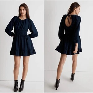 Madewell Sophia Mini Abito Schiena Aperta Taglia Media Profondo Blu Indaco - Foto 1 di 16