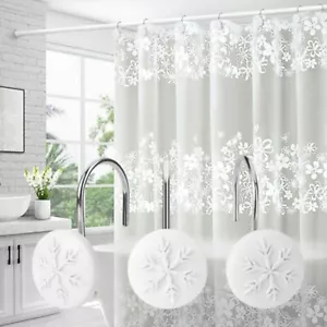 12pcs Decorative Snowflake Resin Shower Curtain Hooks for Bath Bathroon Rings - Picture 1 of 12