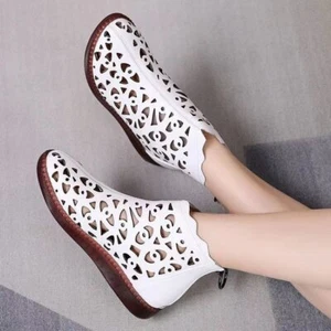 Sandalias planas suaves antideslizantes de cuero genuino transpirables talla grande - Imagen 1 de 27