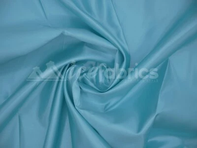 Aqua Blue Bridal Satin Fabric Silky By The Yard- Soft Thick Satin-  - Image 1 of 4