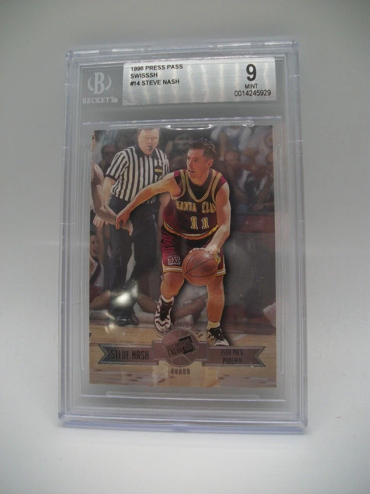 Steve Nash 1996 Press Pass Swisssh #14 BGS COMO NUEVO 9 RC Suns, Mavericks, Lakers Foto 1 de 1