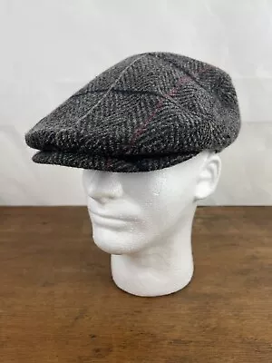 KB Ethos Newsie Newsboy Polyester & Wool Blend Gray Flat Cap Men's S/M - Image 1 of 4