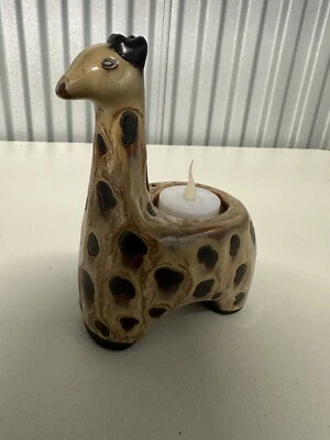Candelabro jirafa cerámica Pier 1 candelabro votivo tealight o maceta 6,5" de alto Foto 1 de 2