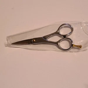 Tango Lefty Scissors 5" Total length 2" Blades. Silver with Gold accents. New IB - Picture 1 of 2