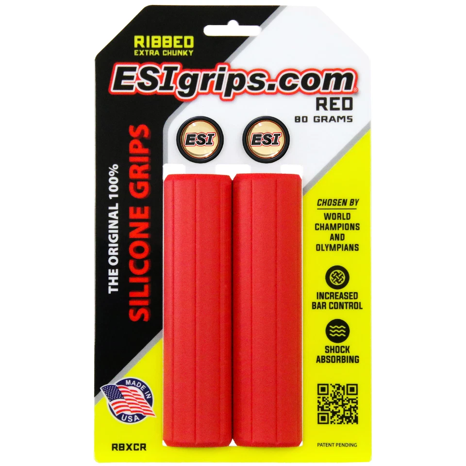 ESI Grips MTB Ribbed Extra Chunky Silicone Grips Red - Image 1 of 1