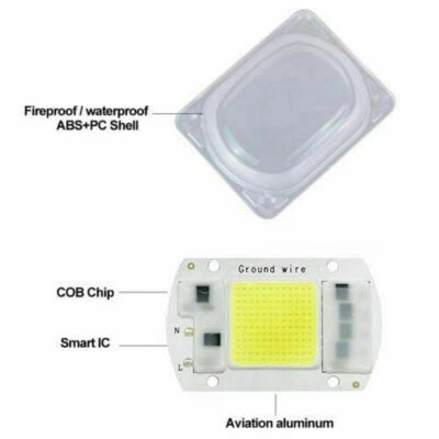 LED Smart IC driver COB Chip 10W 20W 30W 50W Reflector+Lens kit floodlight 220V - Image 1 of 4