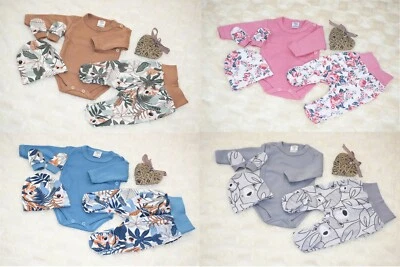 Baby Set Newborn Starter 4 Piece Bodysuit Set Romper 100% Cotton - Image 1 of 4