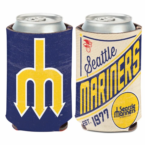 SEATTLE MARINERS COOPERSTOWN COLLECTION SOFT FOAM CAN BOTTLE COOZIE COOLER Cover
