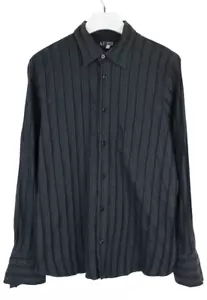 Camicia Armani Jeans Uomo 2XL Stretch Lucida A Righe Con Collo A Punta - Foto 1 di 15