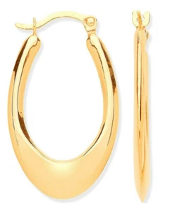 PENDIENTES CRIOLLOS DE ARO OVALADOS ORO AMARILLO 9 QUILATES 21MM X 16MM - Imagen 1 de 4