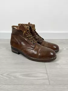 Stivali uomo Officine Creative in pelle marrone made in Italy taglia 9 us - Foto 1 di 15