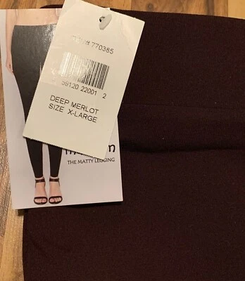 Matty M (S-XL) Women's 'The Matty Legging' Pull-On Soft Stretch, Black or Merlot - Image 1 of 4
