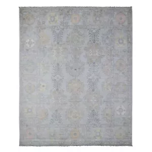 8'3"x10' Silver Chalice Gray Vegetable Dyes Angora Oushak Oriental Rug G88649 - Picture 1 of 12
