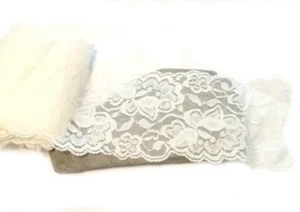 1,2 m Bastelspitze 8,5 cm  Spitzenborte weiß Blumen Verzierung Gestaltung - Bild 1 von 1