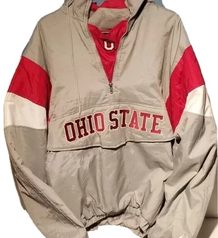 VINTAGE MAJESTIC OHIO STATE BUCKEYES PULLOVER PUFFER MENS LARGE COAT JACKET 90S Cover