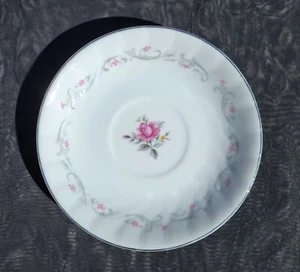 Vintage ROYAL SWIRL Japan Fine China 5.75" ***SAUCER ONLY*** Pink Rose Gray - Picture 1 of 2