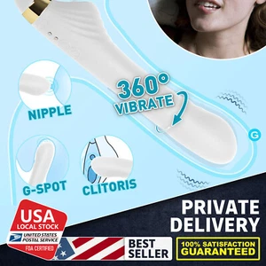 White Realistic Thrusting Dildo Vibrator Vagina G-Spot Rotating Massager Sex Toy - Picture 1 of 15