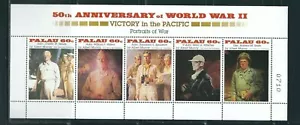 Palau SC # 380a-e Paintings, Victory in the pacific 50th Anniversary . Hinged - Picture 1 of 1