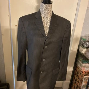 Burberry London Kensington Charcoal Gray Pinstripe 3-Btn Luxury Wool Suit 38R - Picture 1 of 7