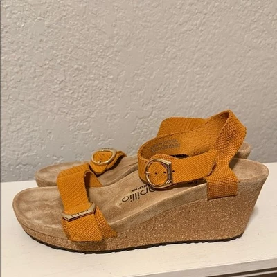 Birkenstock Papillio Soley Nubuck Leather Wedge Sandals Apricot Women's 9 or 40 - Image 1 of 4