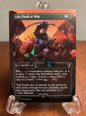 MTG Life Finds a Way Borderless EMBLEM FOIL #31 Jurassic World Collection Ixalan - Image 1 of 2