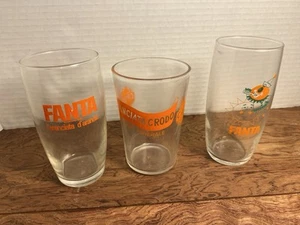 VINTAGE FANTA, ARANCIATA CRODO ORANGENSAFT, ITALIENISCH 60er ADV. SET 3 GLÄSER #GLA - Bild 1 von 10
