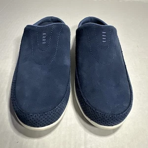 Zapatilla sin cordones Lands End 98111 6 B gamuza azul ligero zapatos cómodos - Imagen 1 de 8