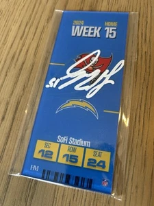 Ladd McConkey ERROR Signed Week 15 Commemorative Ticket LA Chargers COA /5 - Picture 1 of 2