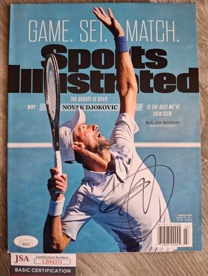 NOVAK DJOKOVIC Signed SPORTS ILLUSTRATED NML Magazine JSA - Image 1 of 3