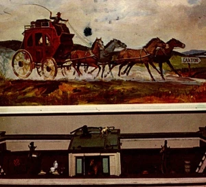Vintage Postcard White Border Canal Boat Stagecoach Model Stark County Center - Picture 1 of 3