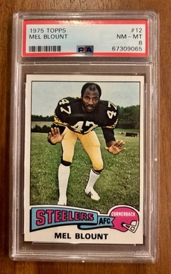 1975 TOPPS #12 MEL BLOUNT RC STEELERS HOF PSA 8 NM-MT ROOKIE - Image 1 of 2