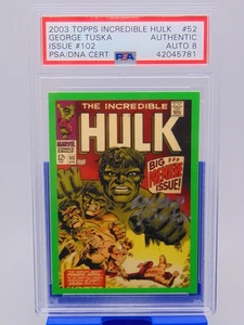 GEORGE TUSKA Signed PSA Graded Auto 8 2003 Topps Incredible Hulk #102 Cover Card - Picture 1 of 3