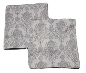 Set of 2 Tone Grey Paisley Pillowcases 100% Cotton 20 X 40 King - Picture 1 of 4