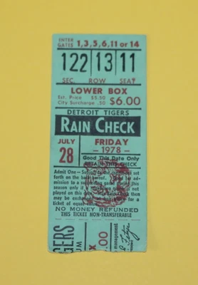 1978 July 28th Detroit Tigers LOU WHITAKER First HOME RUN Ticket Stub - Image 1 of 2