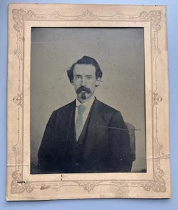 Foto tipo hojalata de 1800 plato entero retrato de un hombre 8”x10” - Imagen 1 de 11