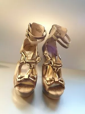 Babyphat Letisha Women's Brown And Beige Sandal Stilettos Size 6 1/2M - Image 1 of 4