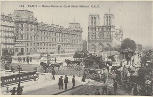 CP Repro 90 Paris Notre Dame et Quai Saint Michel - Picture 1 of 2
