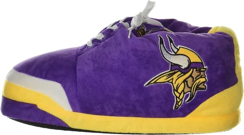 Size XL VIKINGS - FOCO Men's NFL Team Logo Plush Oversized Sneaker Slippers Cover