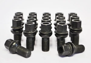 20 x M14 x 1.5, 27mm Thread, Radius Wheel Bolts Movable Washer (Black) - Picture 1 of 2