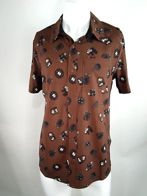 Smartwool Men Everyday Short Sleeve Button Down Shirt Brown Medium 17017-P67 - Image 1 of 4