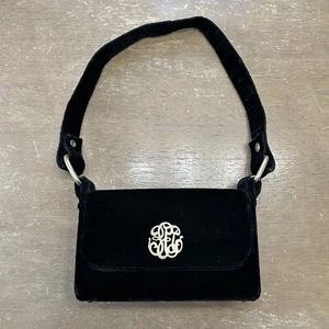 Vintage Black Velvet & Brass Purse Handbag Evening Bag By Garay Shoulder Bag - Picture 1 of 15