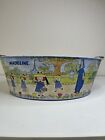 Schylling Madeline & Friends Oval Tin Storage Container/Bucket Pre-Owned 1998